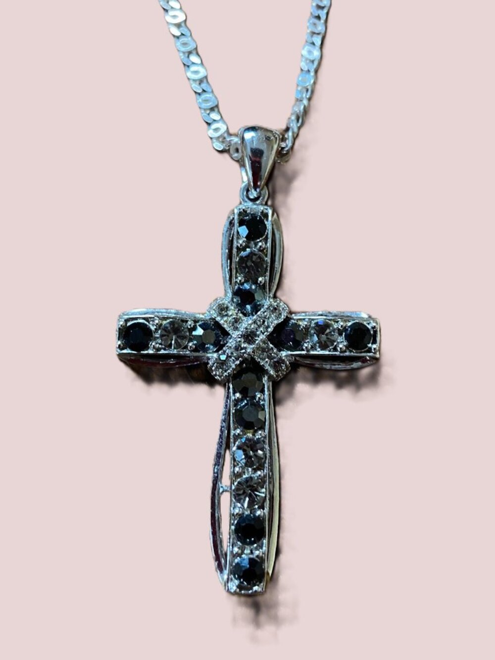 CZ Cross 925 Sterling Silver Chain